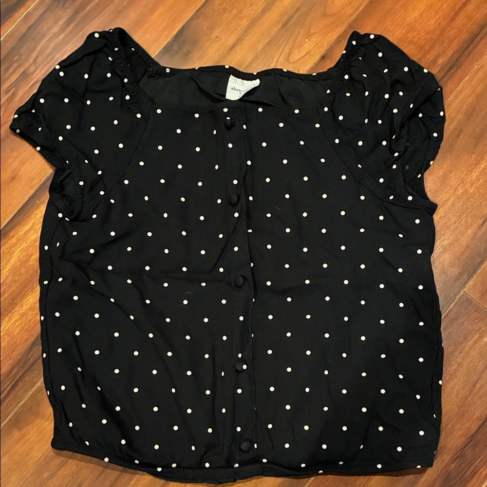 Abercrombie Kids Black and White Polka Dot Blouse